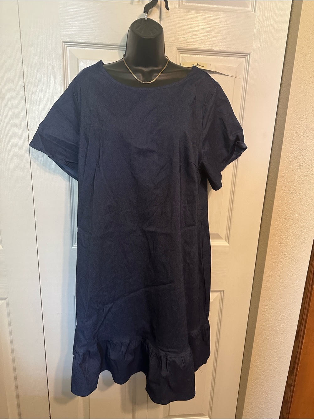 Agnes Orinda | NWT Navy Short Sleeve Ruffle Hem Dress - Size 3X